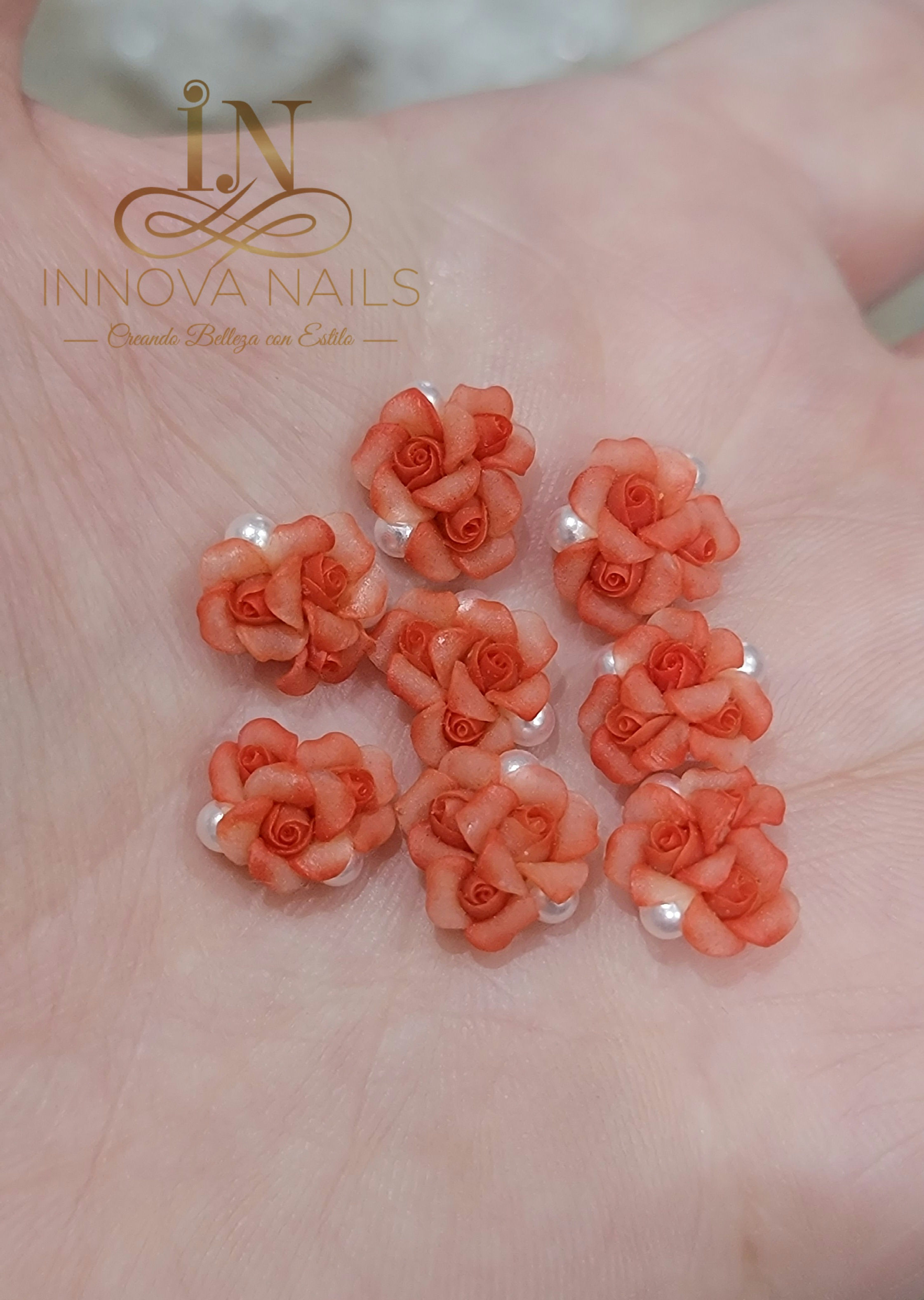2 Pcs 3D Acrylic Mini Roses Nail Art Decoration