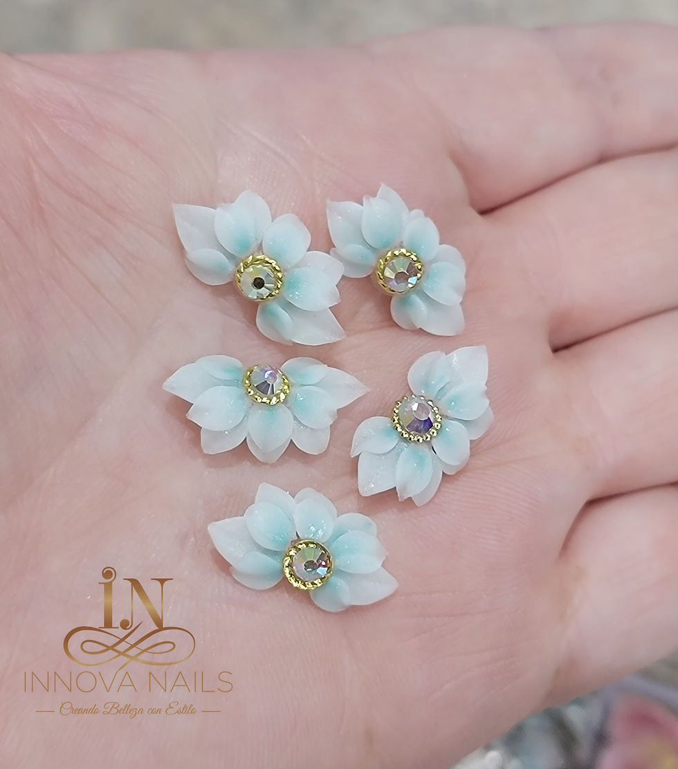 2 Pcs 3D Acrylic Flowers Nail Art Decoration