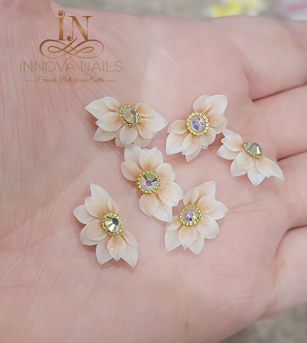 2 Pcs 3D Acrylic Flowers Nail Art Decoration