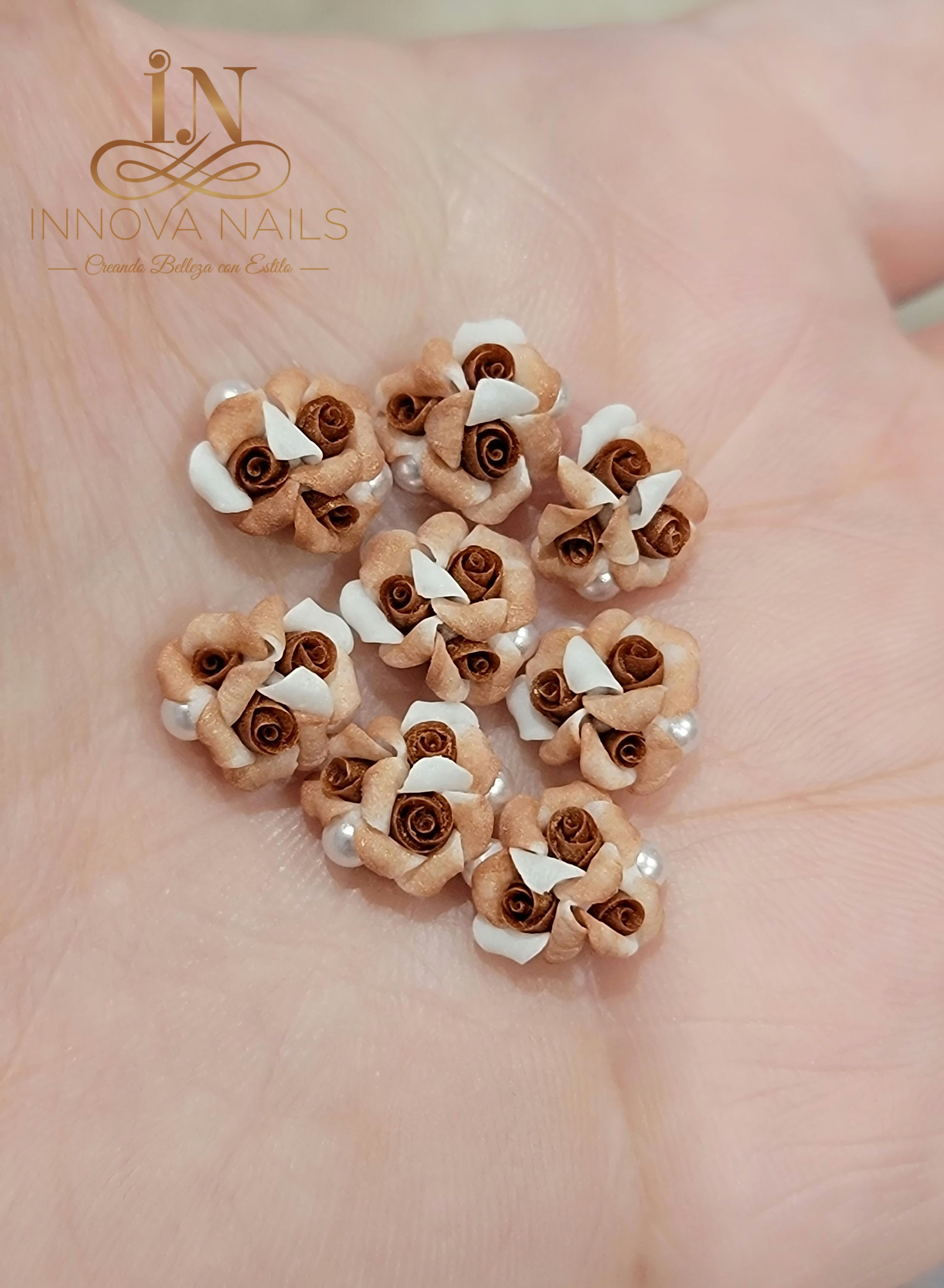 2 Pcs 3D Acrylic Mini Roses Nail Art Decoration