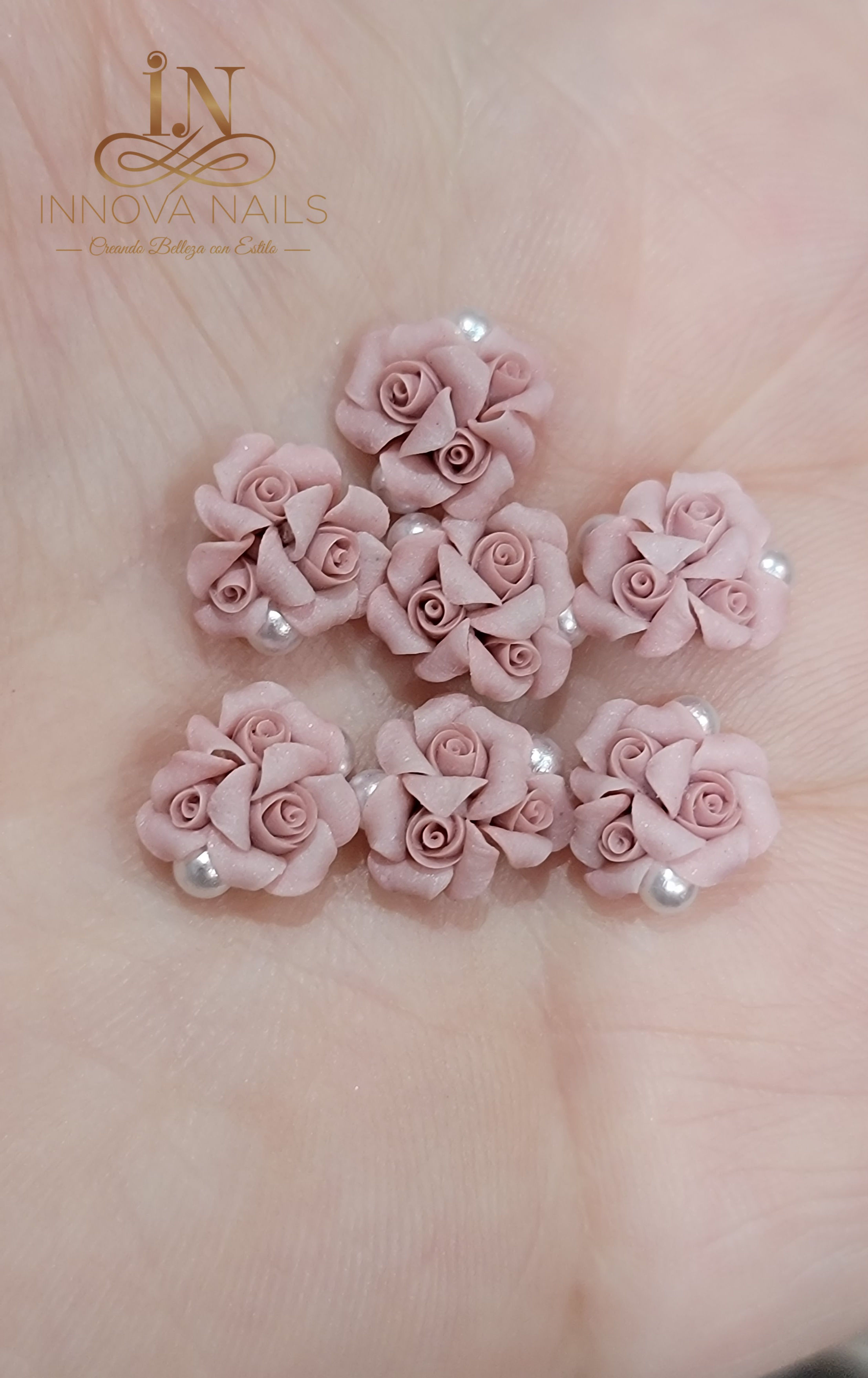 2 Pcs 3D Acrylic Mini Roses Nail Art Decoration