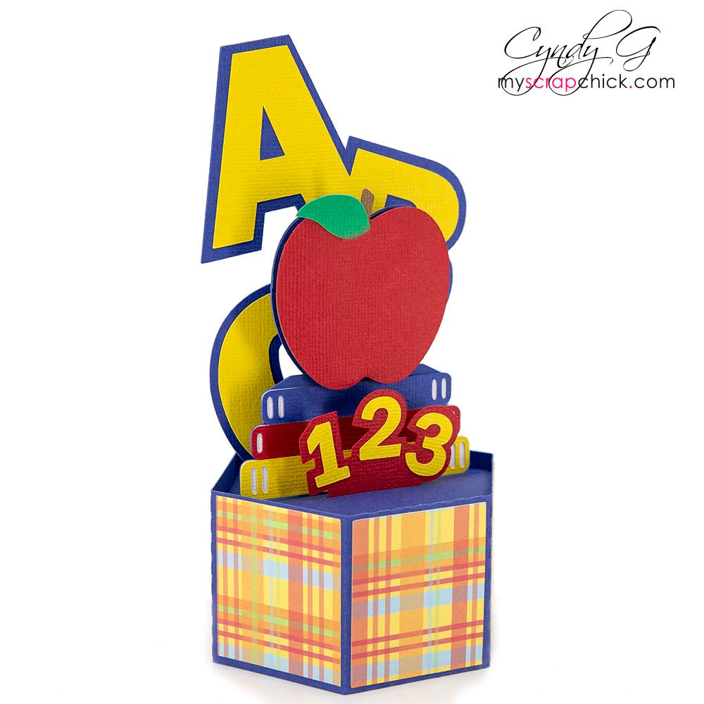 Red Apple ABC 123 Pop-up School Education Theme 3D Greeting Card w Envelope