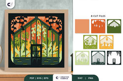 House Plant 3D Shadow Box Paper Cut SVG 2