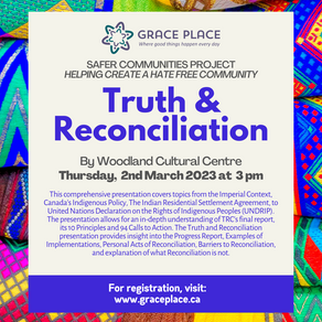 Truth and Reconciliation - Thursday, 2nd March 2023 at 3 pm (Revised Date)