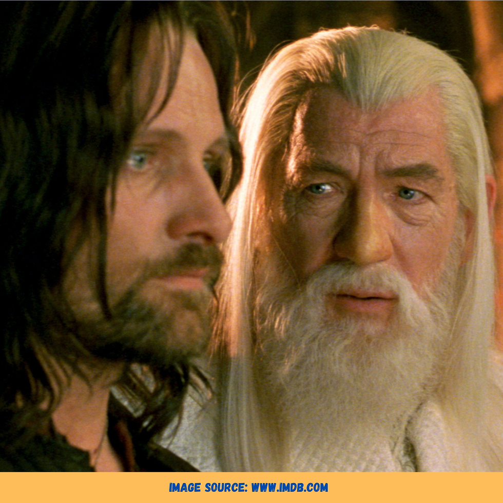 Viggo Mortenson As Aragorn And Ian McKellen As Gandalf The White In The Lord Of The Rings: The Return Of The King