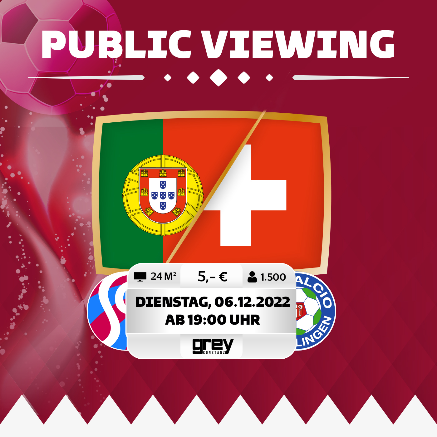 WM Public Viewing im Grey: Portugal vs. Schweiz