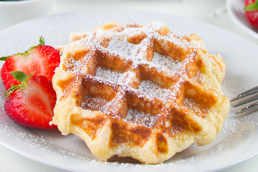 Belgische Waffel mit Puderzucker/Zimt image
