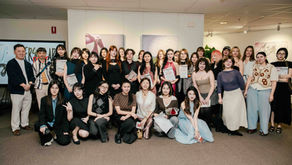 Group photo of Emerging Art Beat 2026 opening night at Creative Asia Art Centre Melbourne