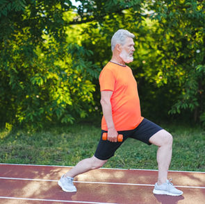 Man lunging with weights