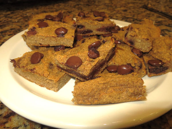 Pumpkin Chocolate Chip Banana Bread Squares