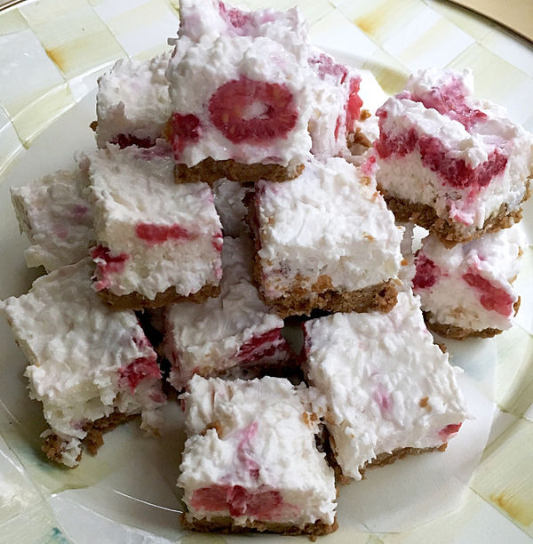 Greek Yogurt Coconut Raspberry "Cheesecake" Bars