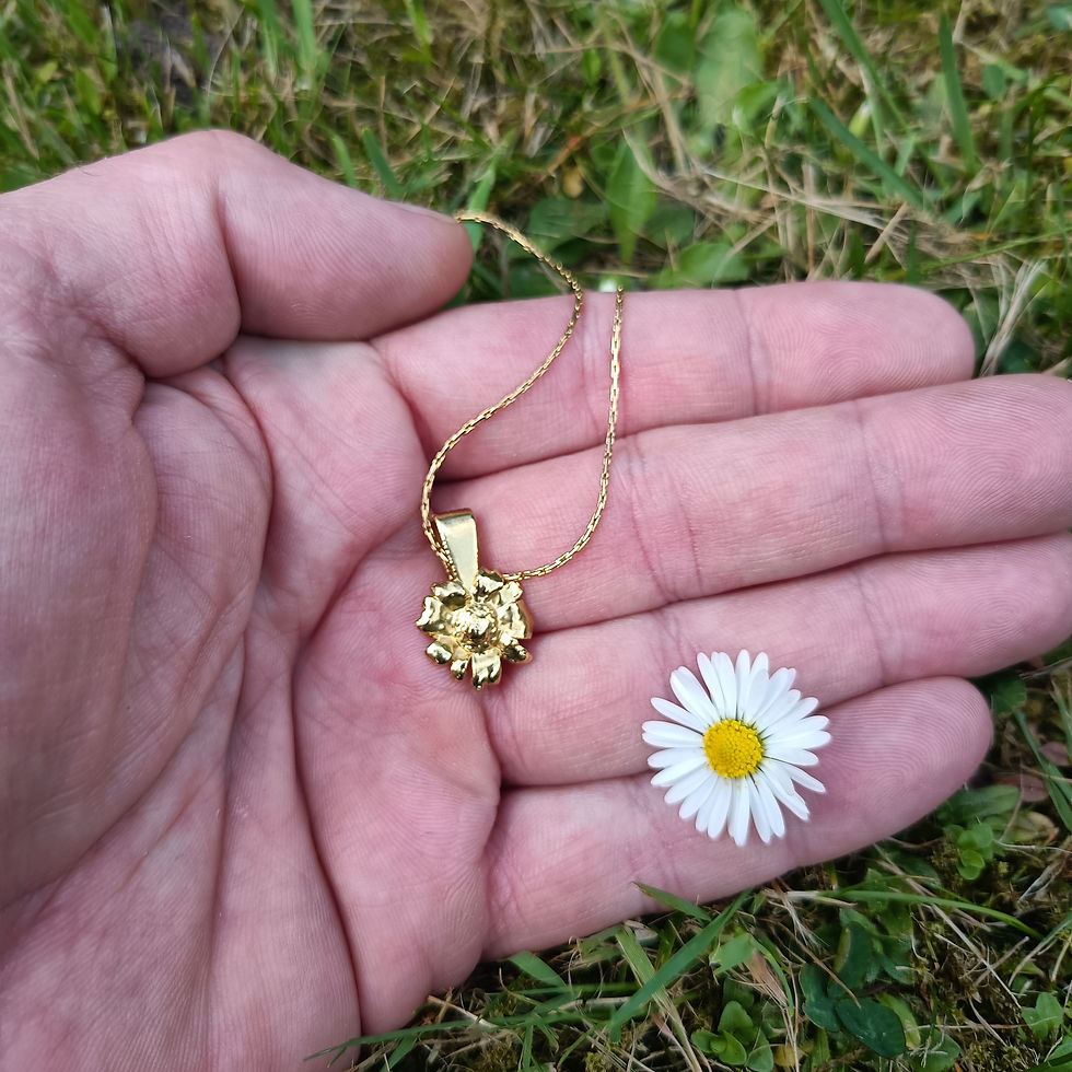 Thumbnail: Daisy Pendant - .999 Fine Silver Plated - Real Daisy