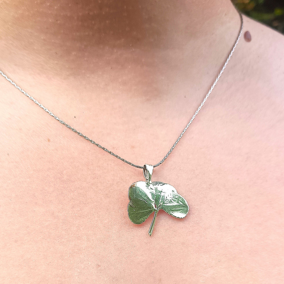 Thumbnail: Four-Leaf Clover Pendant - .999 Fine Silver Plated - Real Four-Leaf Clover