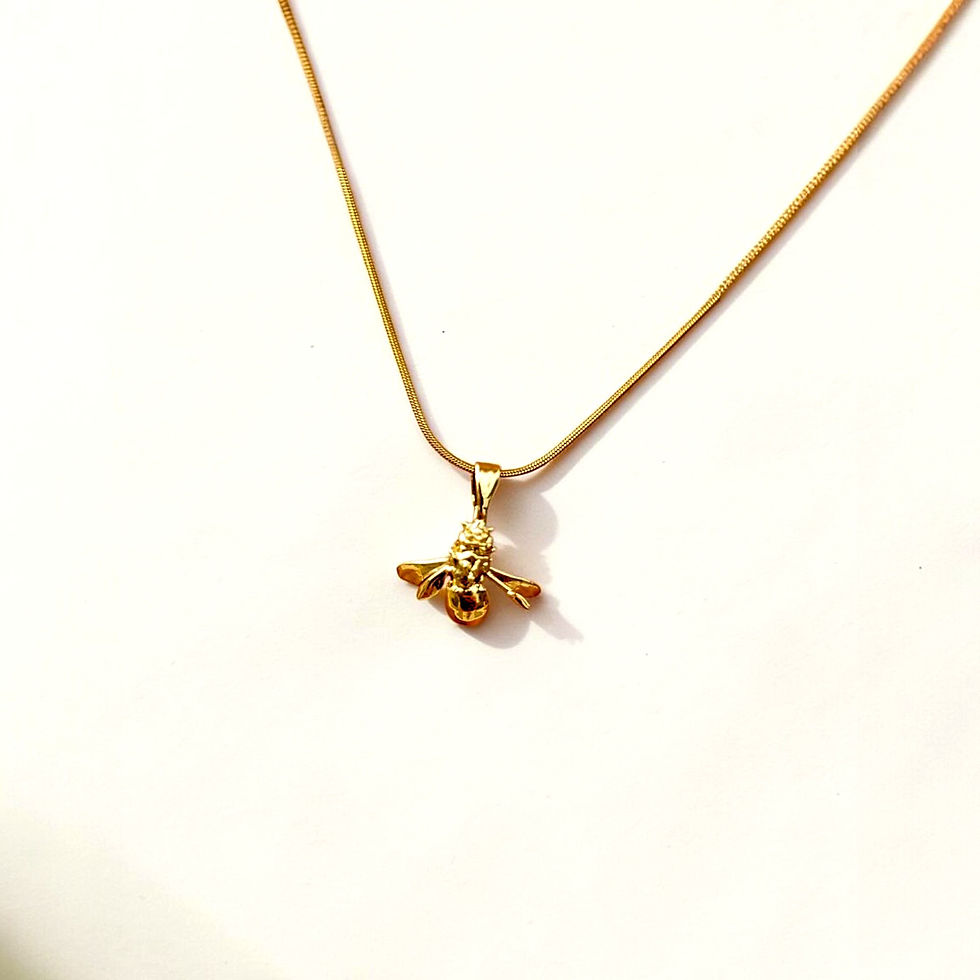 Thumbnail: Honeybee Pendant - 24 Karat Gold Plated - Real Honeybee