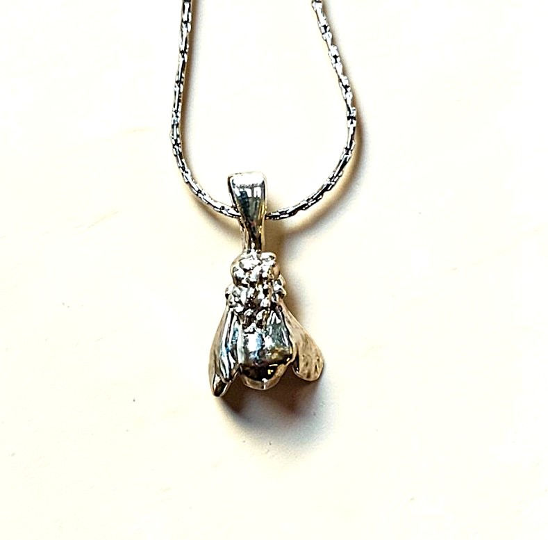 Thumbnail: Honeybee Pendant - .999 Fine Silver Plated - Real Honeybee