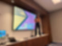 Woman presenting Fremont Tribal Connections to an audience