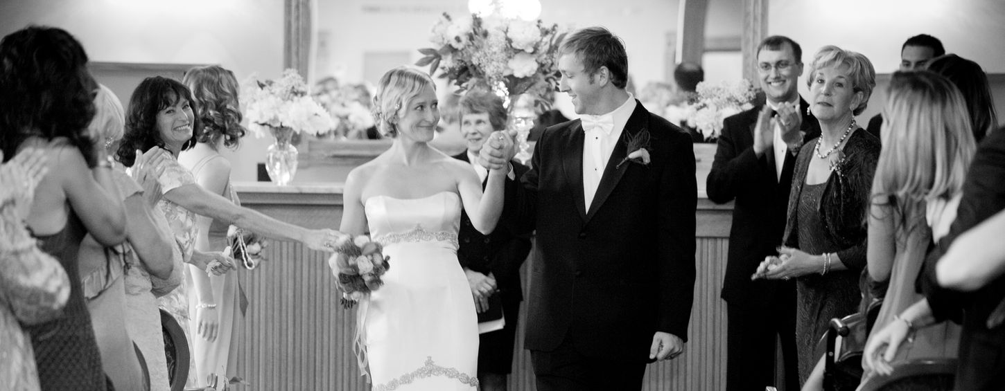 Wedding ceremony in Towsley Lobby