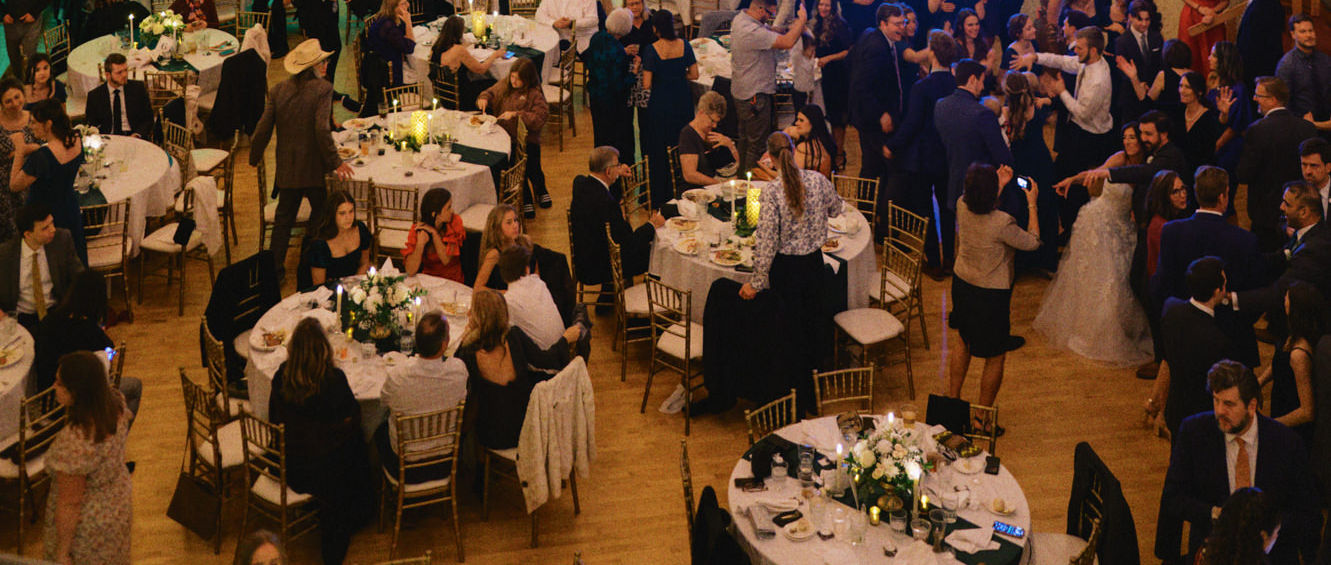 Wedding reception in auditorium
