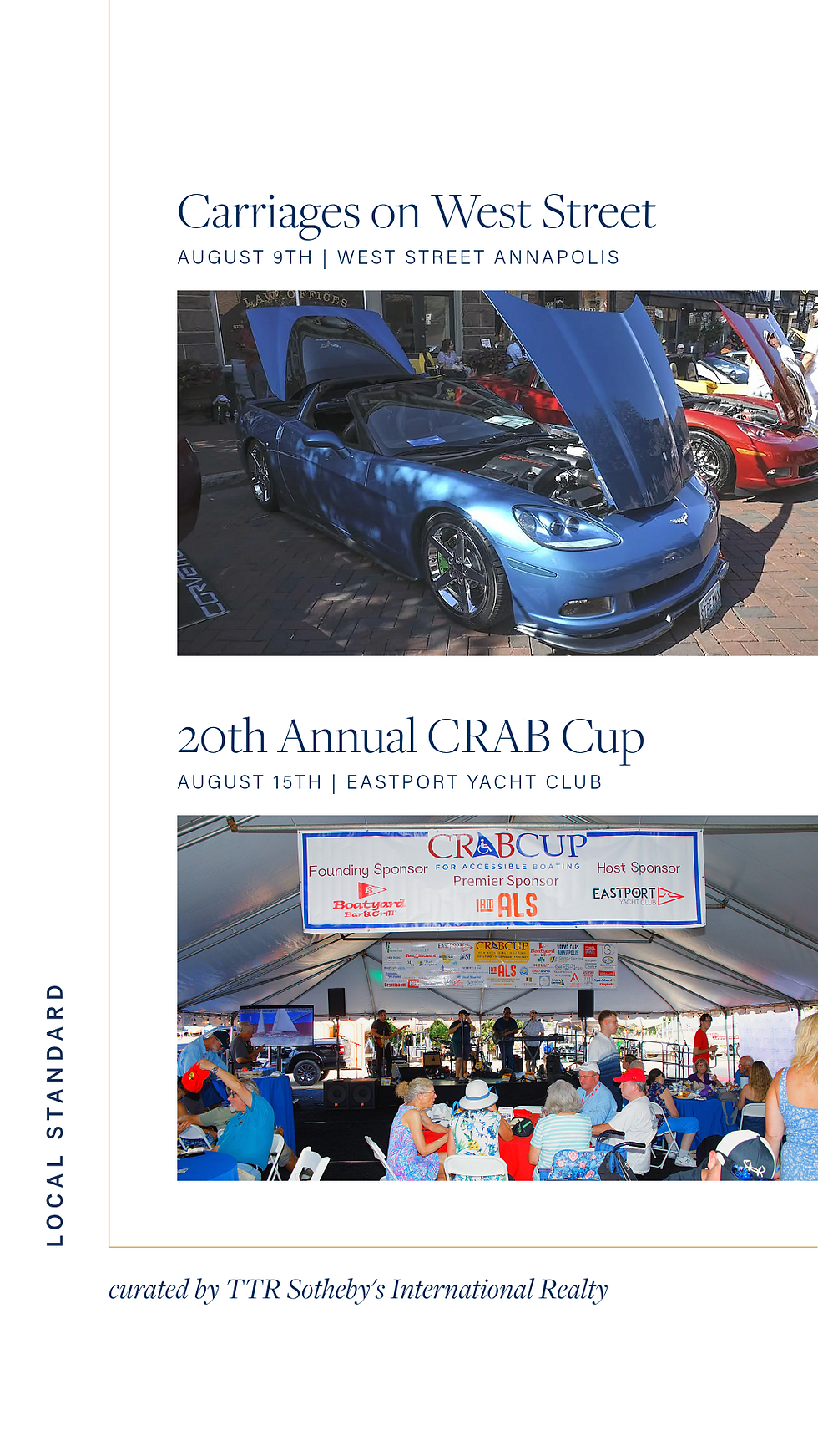 Carriages on west Street, Aug 9th & 20th Annual CRAB Cup, Aug 15th