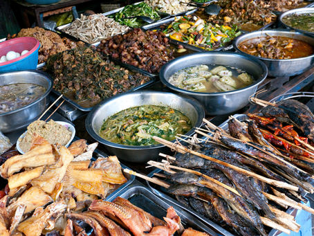 In a Cambodian food market