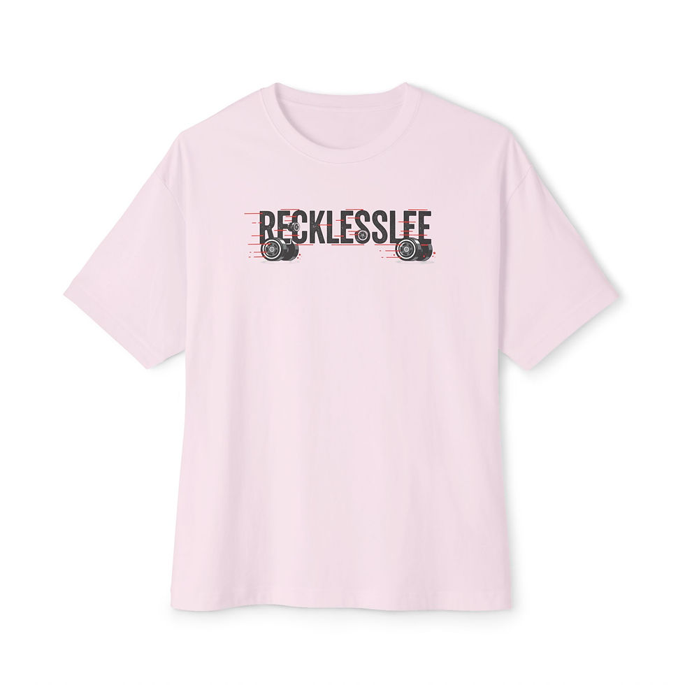 Thumbnail: T-Shirt — "RECKLESSLIFE" Retro Skull Graphic Boxy Tee