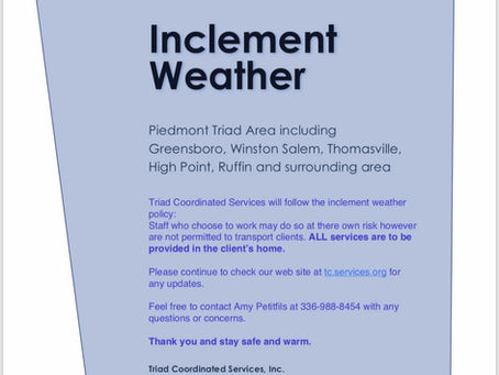 Inclement Weather Warning