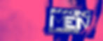 Silhouetted figure holding a sign with bold text "F**king Men by Joe DiPietro." Pink and purple halftone background creates a bold mood.