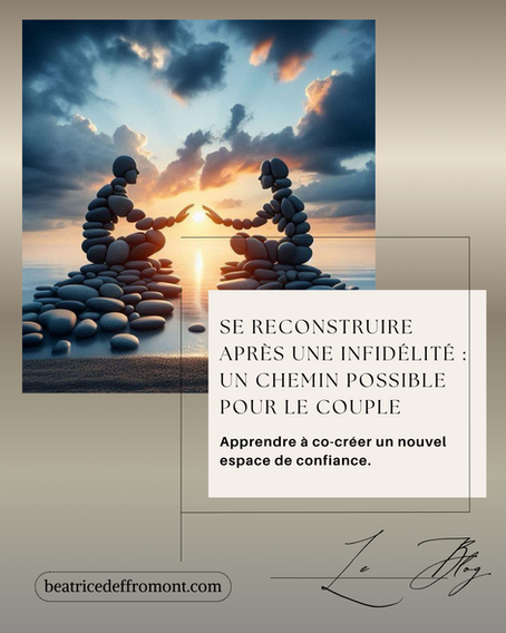 « Illustration symbolique d’un couple face à face qui se reconnecte après une infidélité – thérapie de couple, sexologue à Toulouse et Albi. »