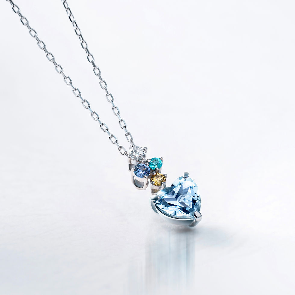 サムネイル： Pt　アクアマリンペンダントネックレス