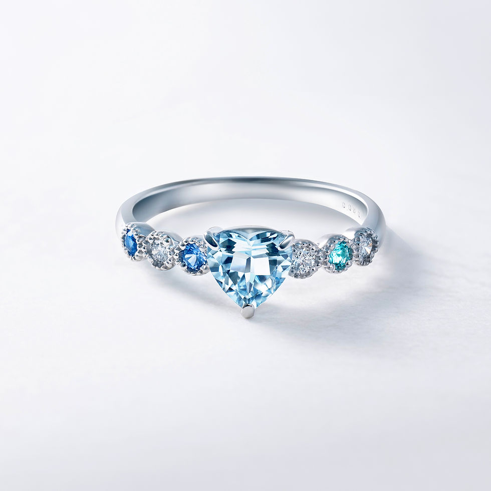 Pt アクアマリンデザインリング