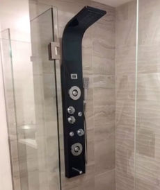 large modern luxurious bathroom spa remodel on south padre island home