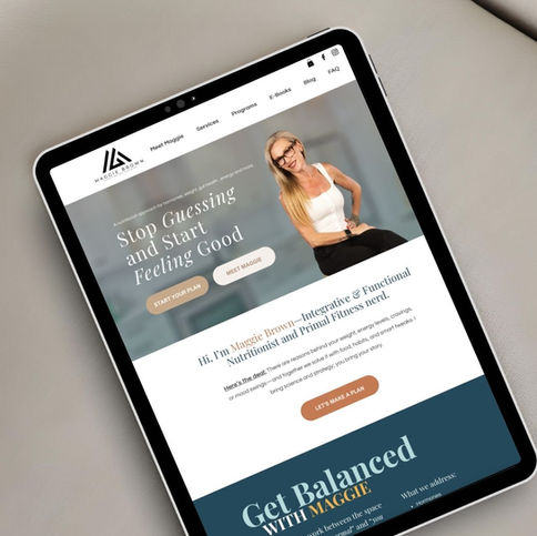 MBNC website design, "Get Balanced with Maggie" wellness landing page