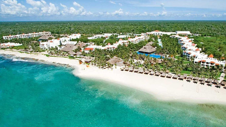 Aerial view of El Dorado Royale all-inclusive resort in Riviera Maya, Mexico, featured in a luxury getaway giveaway for two