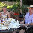 Me in rehab enjoying afternoon tea in the garden with my family