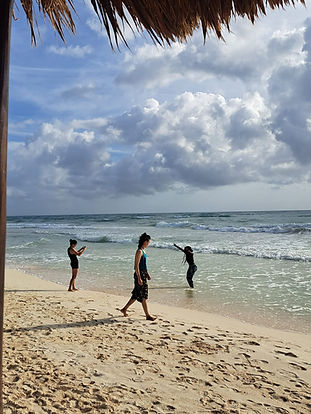 exploring the beach with new friends