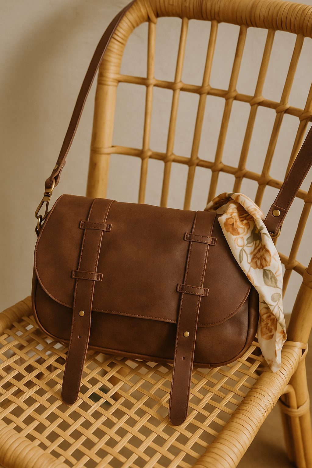 Bandolera Mafalda chocolate (cuero)