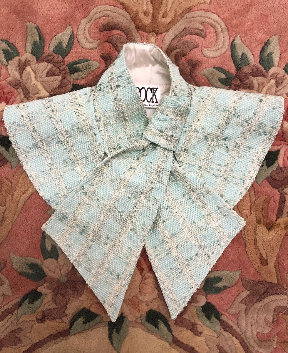 Thumbnail: Pale mint Linton tweed collar/capelet