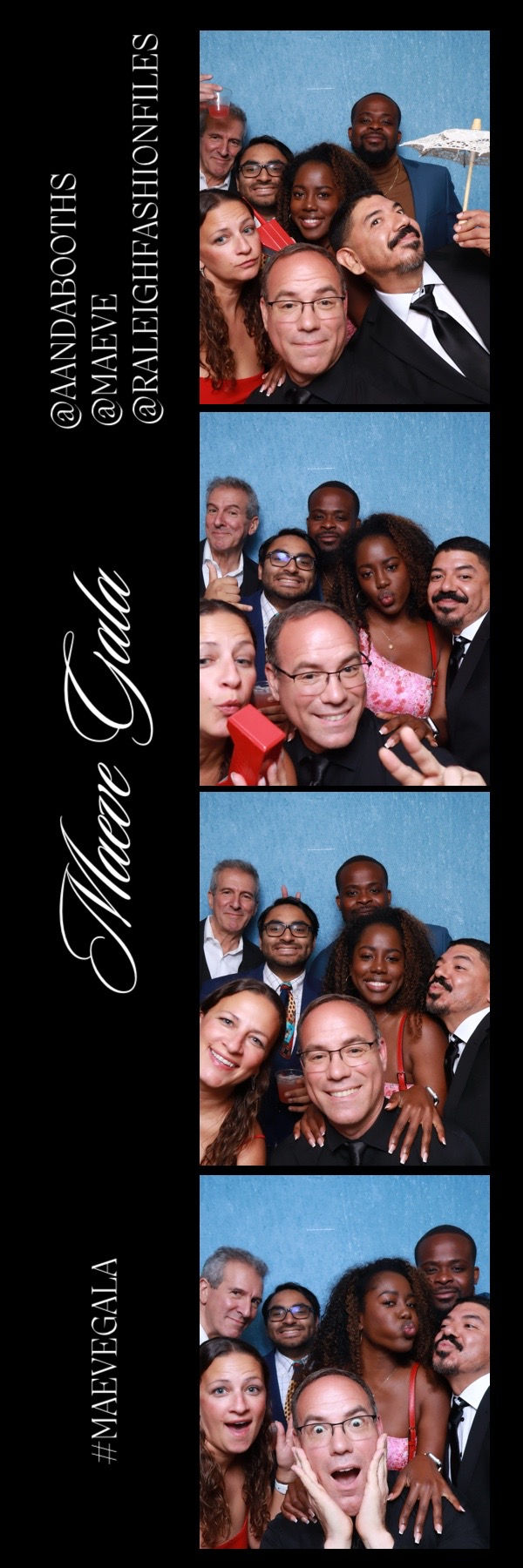Personalized photo strips from the Maeve Gala photo booth experience in Raleigh, NC
