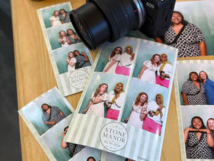 Custom wedding photo booth print templates printing at a Raleigh, NC event