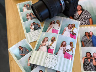 Custom wedding photo booth print templates printing at a Raleigh, NC event
