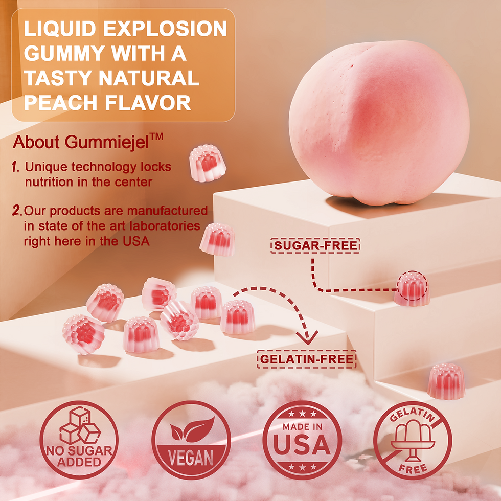 Thumbnail: Sugar-Free Hydrolyzed Collagen Peptide Filled Gummies,Extra Strength 1500mg
