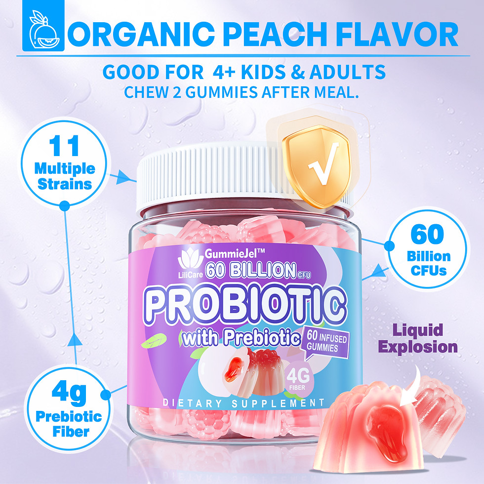 Thumbnail: Sugar Free Probiotic Gummies 60 Billion CFU 11 Strains with Prebiotics Fiber
