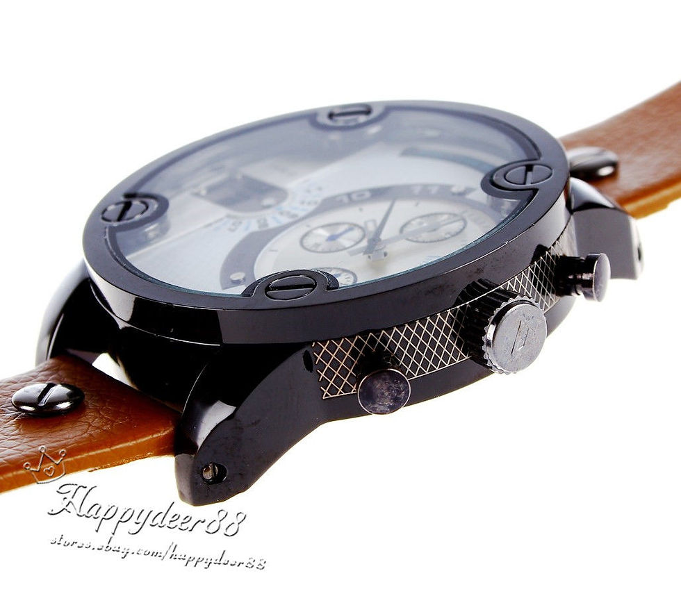 Miniatura: Reloj De Pulsera De Acero Inoxidable Dial Leather Band