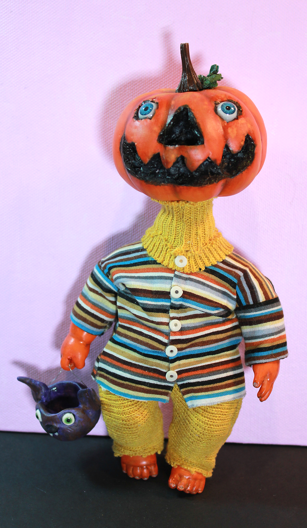 Thumbnail: "Gourdie McWiggles" Pumpkinhead - One of a Kind Art Doll