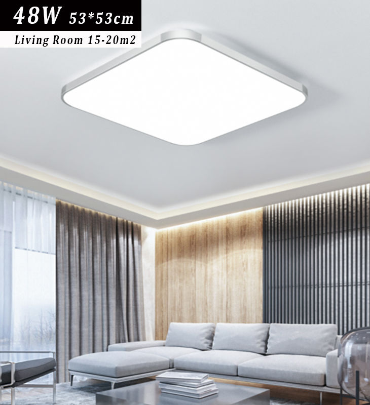 Thumbnail: MATT GOLD & SILVE GRAY SQUARE REMOTE CONTROL DIMMABLE CEILING LIGHT