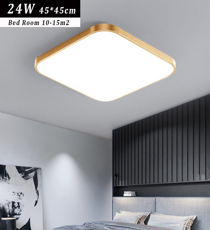 Thumbnail: MATT GOLD & SILVE GRAY SQUARE REMOTE CONTROL DIMMABLE CEILING LIGHT