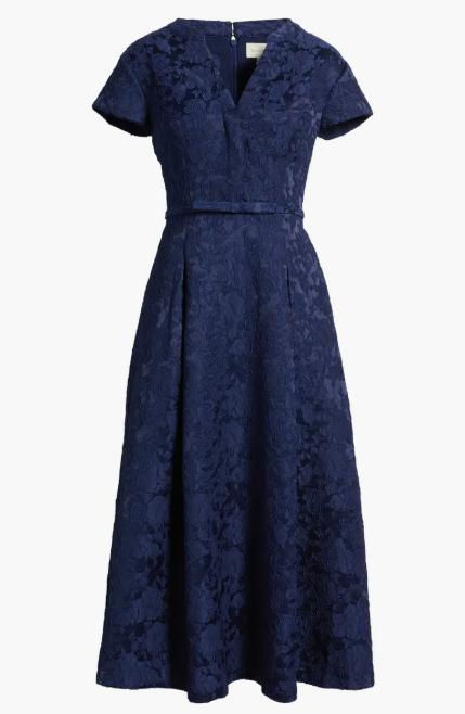 Thumbnail: Hanna Floral Cloqué Cocktail Midi Dress