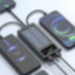 Portable Solar Power Bank with Built-in Cables