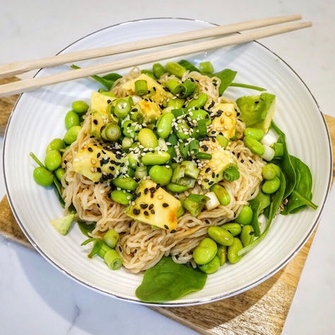 Protein Packed Green Skinny Noodle Bowl