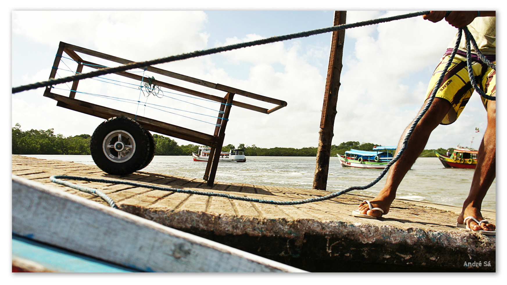 Carregador no Porto de Algodoal